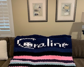 Coraline hand knit blanket