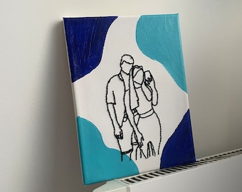 Weight-plated embroidered canvas