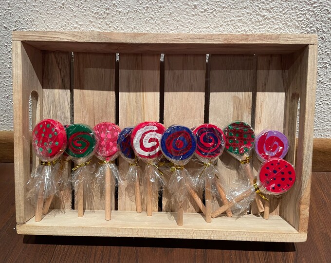 Lollies aus Holz für den Kaufladen