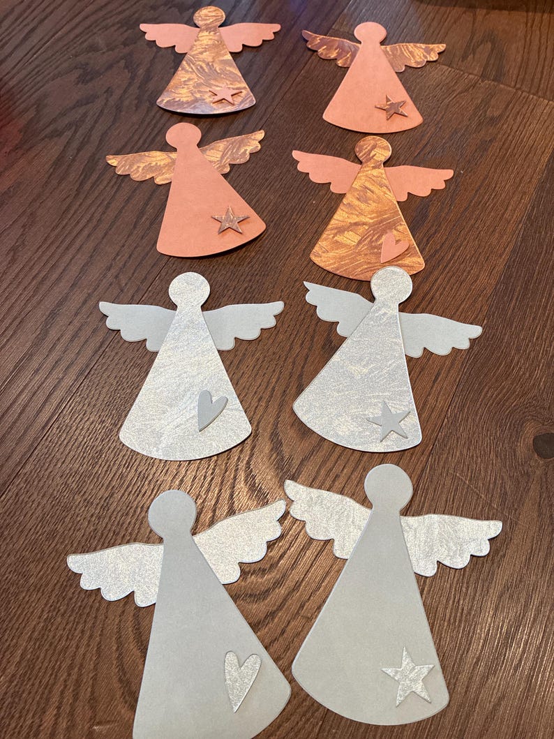 4 Angels Made of Construction Paper 2 - Etsy