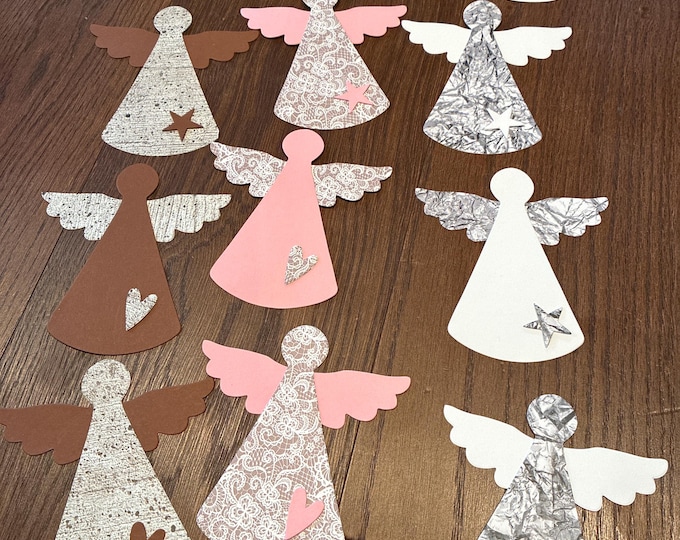 4 Engel aus Tonkarton