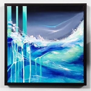 Vertical wave/ Acrylic painting on canvas/ Home Decor/ Wall art/ Fluid painting/ Abstract painting/ Original painting/ Bright colors/