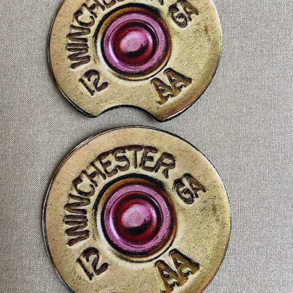 Winchester 12 gauge car coasters