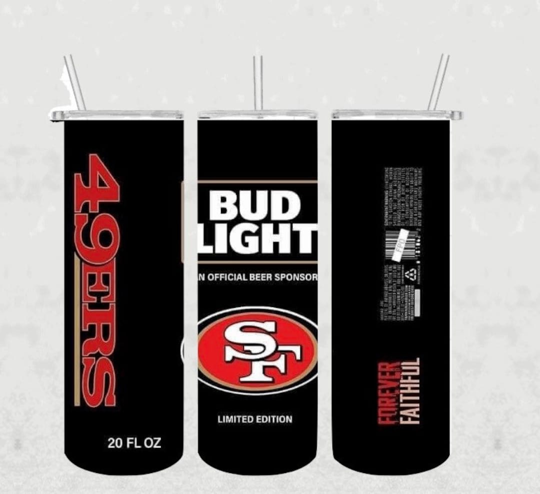San Francisco 49ers Bud Light 20oz Sublimation Tumbler Etsy
