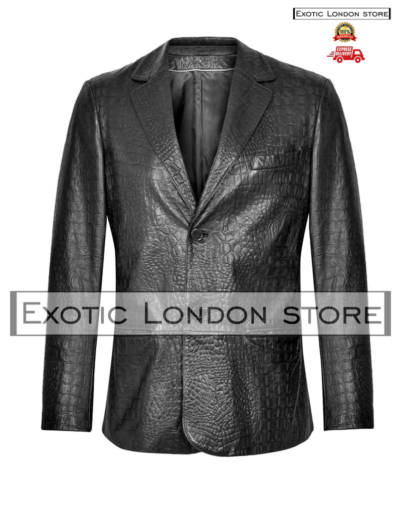 Men Embossed Crocodile Blazer Men Real Leather Sport Jacket - Etsy