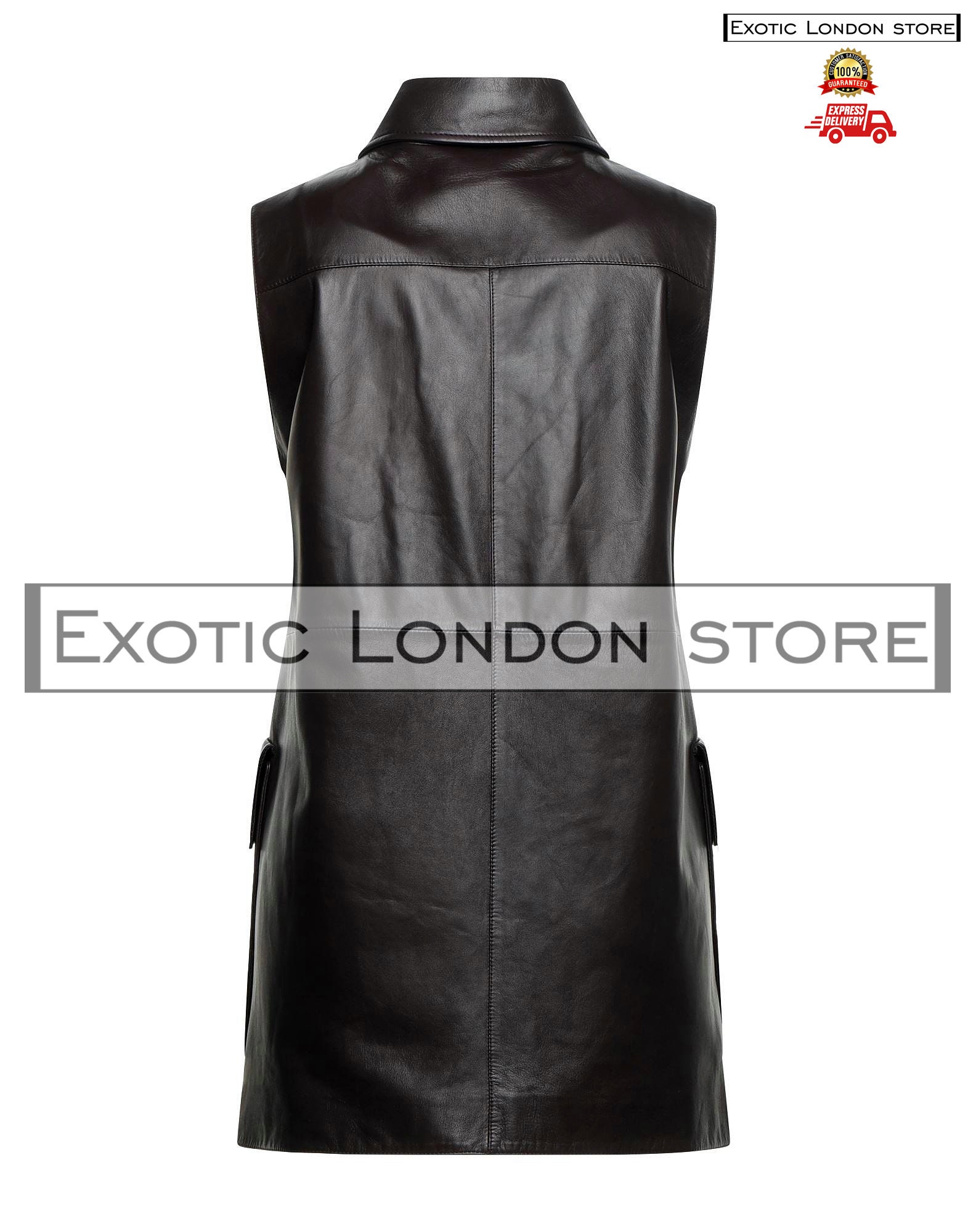 Women Real Leather Biker Vest Women Black Waistcoat Womens Etsy