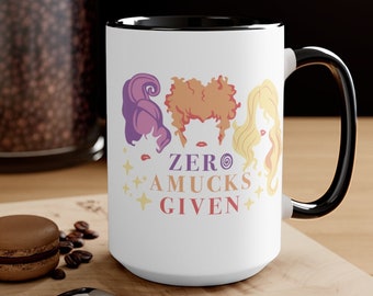 Halloween Coffee Mug | Spooky Season Mug | Hocus Pocus Cup | Sanderson Sisters | Zero Amucks Given | Amuck Amuck Amuck