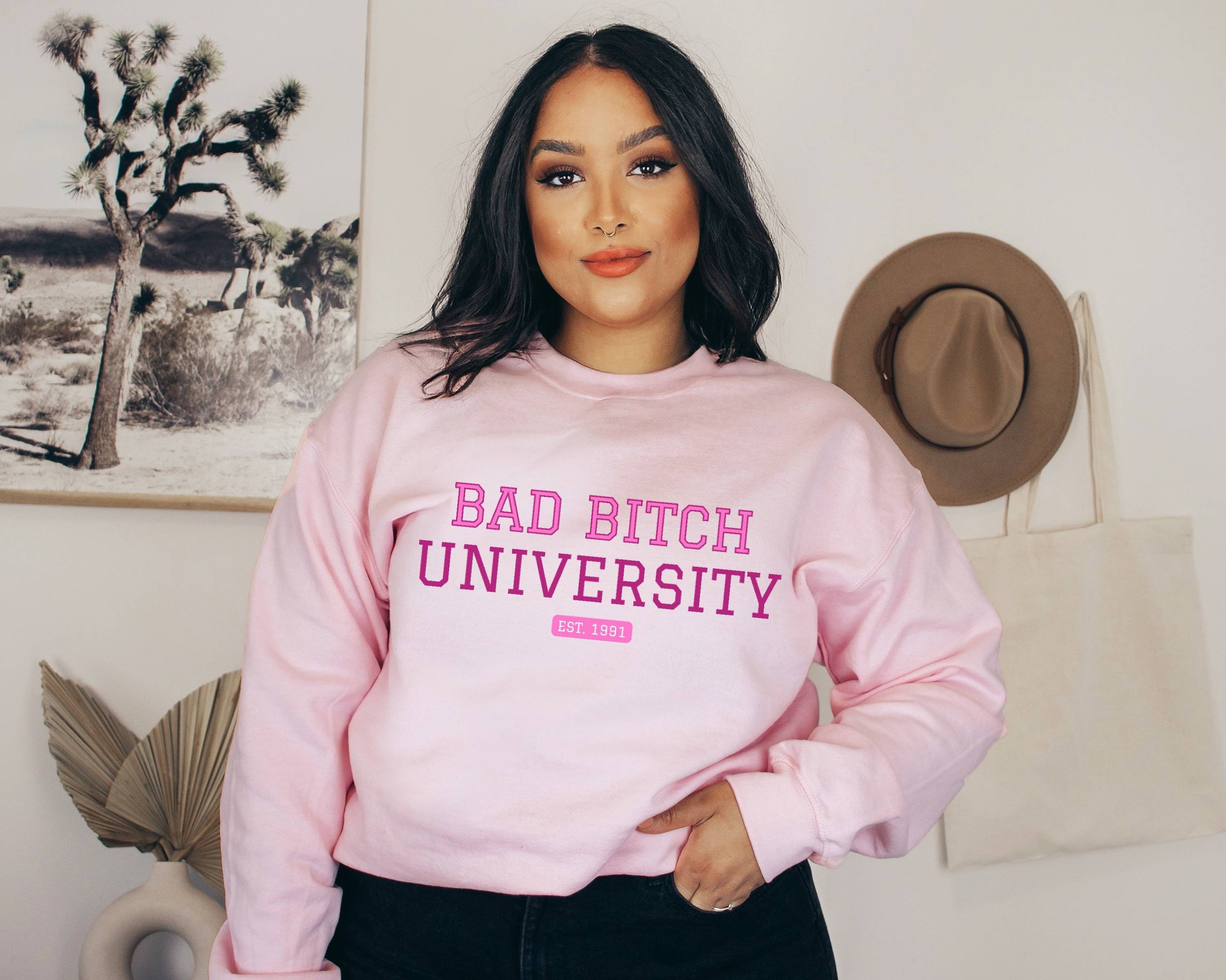 Bad Bitch University University Sweatshirt Y2K Sweater - Etsy Norway