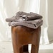 Linen Waffle Towel in Taupe, Waffle Bath Towel Set: Hand, Body Towels ...