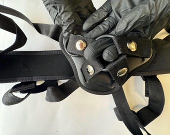 Adjustable Ultra Thick Back Support Strap On Harness with 2 Silicone O-Rings & 4-Way Straps
