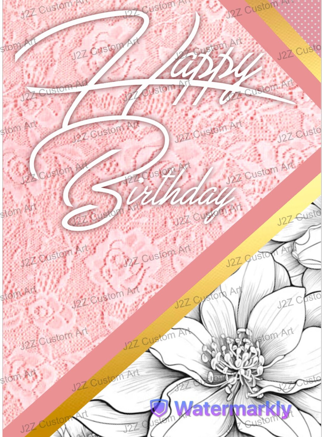 Aesthetic Birthday Card Digital Download Happy Birthday Pink Birthday ...