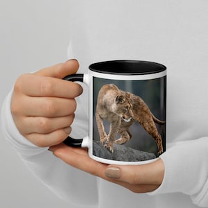 Animal Coffee Cup - Lion Cub Big Cat Charming Animal Photo Drinkware, Ideal for Morning Brews, Unique Safari-Themed Gift