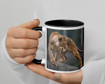 Animal Coffee Cup - Lion Cub Big Cat Charming Animal Photo Drinkware, Ideal for Morning Brews, Unique Safari-Themed Gift