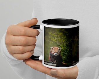 Animal Coffee Ceramic Cup - Adorable Red Panda Photo Print Mug for Hot Beverages, Unique Gift for Wildlife Lovers