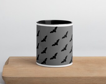 Animal Coffee Cup - Enchanting Bat Print, 11oz Ceramic Mug for Coffee Lovers, Unique Wildlife Gift Idea