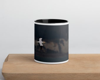 Animal Coffee Cup - Gannet infront of White Cliffs of Dover Photo, 11oz Ceramic Mug, Perfect for Bird Lovers, Unique Wildlife Gift Idea