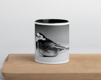 Tierkaffeetasse - Schwarzweiß-Bachstelze Foto, 11 Unzen Keramikbecher, perfekt für Vogelliebhaber, einzigartige Wildtier-Geschenkidee
