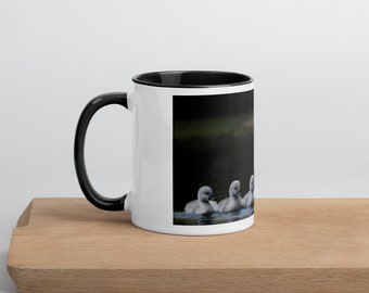 Animal Coffee Ceramic Cup - Adorable Swan Family Photo Print Mug for Coffee Lovers, Perfect Gift for Wildlife Enthusiasts