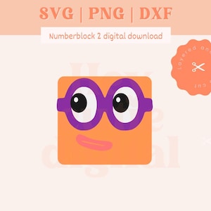 Anzahl Blöcke svg | Zahlenblock #2 digitale Dateien | SVG PNG DXF | Sofortiger Download