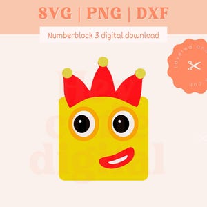 Anzahl Blöcke svg | Zahlenblock #3 digitale Dateien | SVG PNG DXF | Sofortiger Download