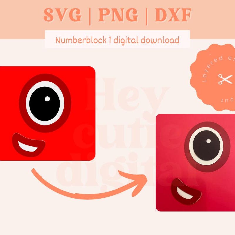 Number Block One Svg Etsy