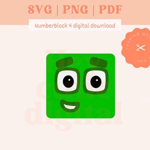 Cijferblokken svg | Cijferblok #4 digitale bestanden | SVG PNG DXF | Directe download