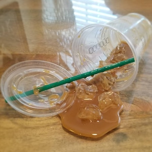 Fake Iced Coffee Spill (Starbucks)