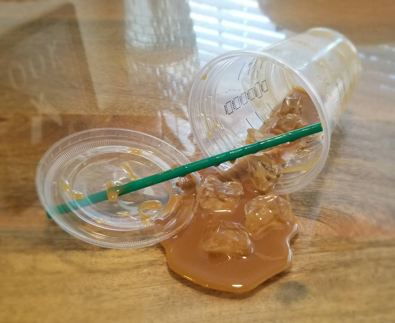 Fake Iced Coffee Spill (Starbucks)