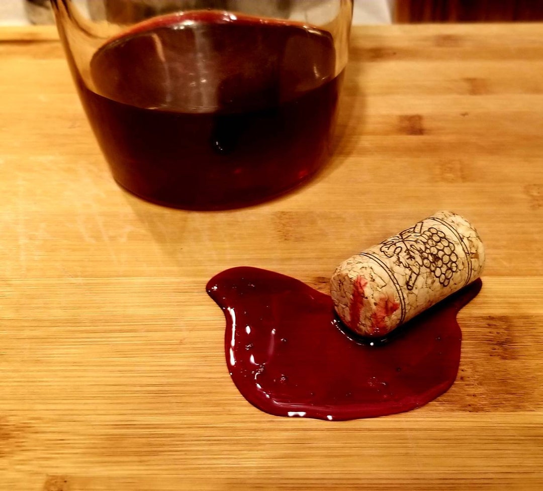 Fake Red Wine Spill and Cork Etsy