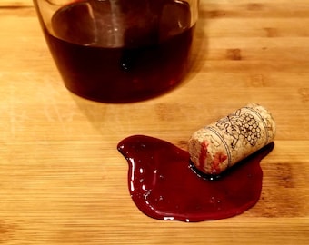 Fake Red Wine Spill and Cork