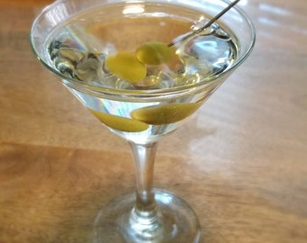 Fake Martini with Green Olives