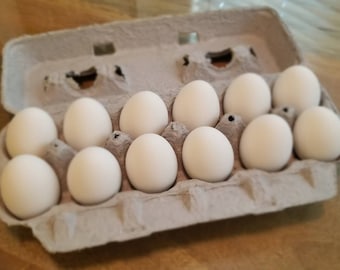 Fake Dozen White Eggs (Ceramic)