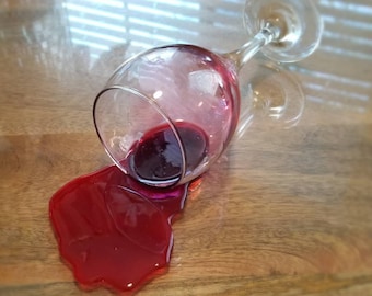 Fake Spilled Glass of Red Wine