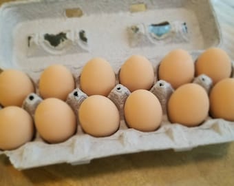 Fake Dozen Brown Eggs (Ceramic)