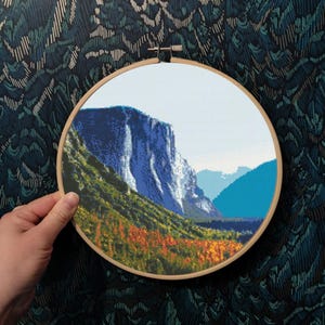 Yosemite El Capitan cross-stitch pattern DIGITAL DOWNLOAD PDF