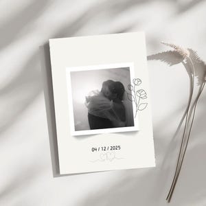 Lindo cartão de casamento ou aniversário personalizável para impressão com sua foto e data