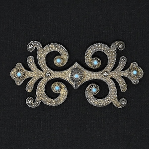 Antique Middle Eastern Ottoman Caucasian Russian Silver Gilt Belt Buckle with Turquoise Stones