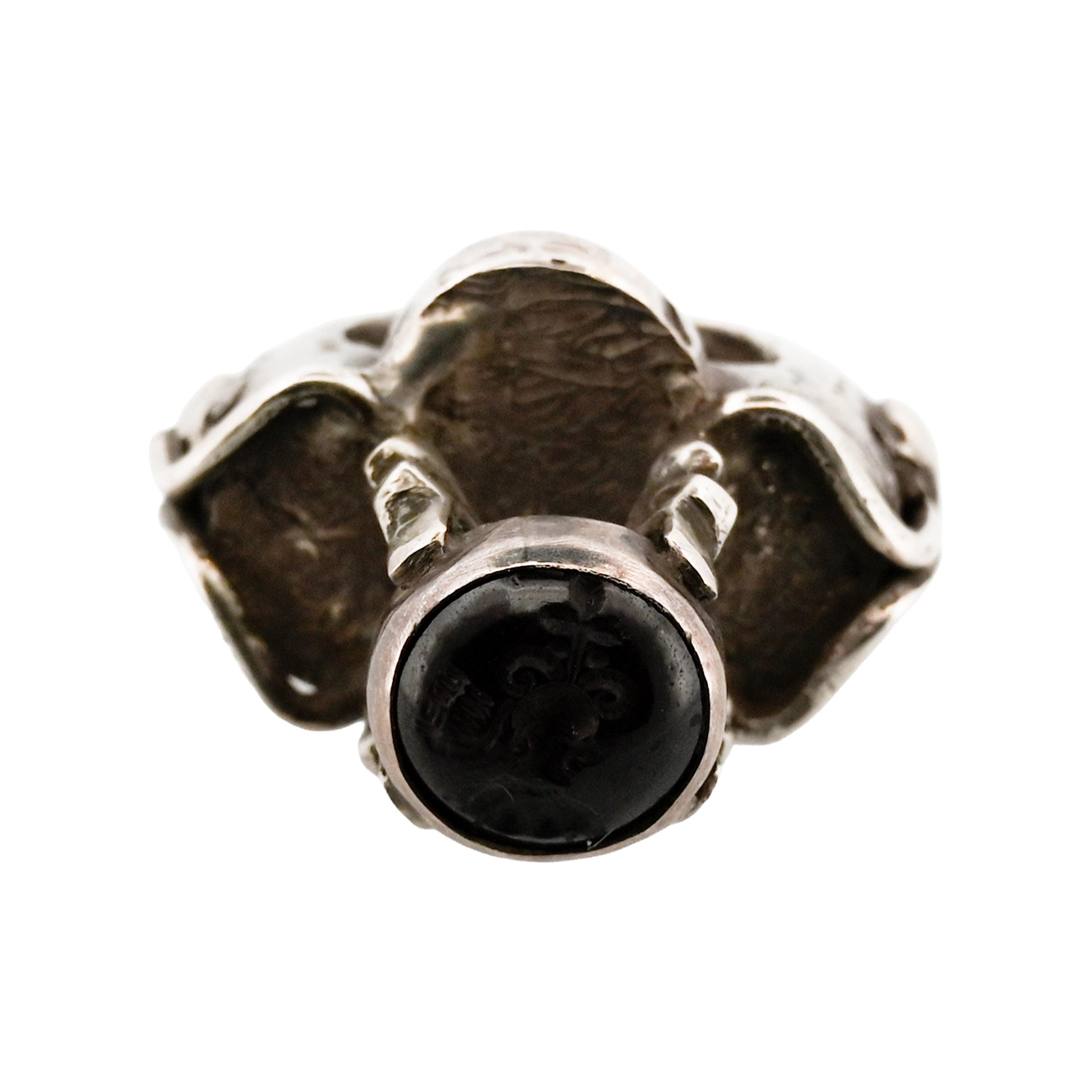 Antique Central Asian Sasanian Persian Kushan Style Silver Ring
