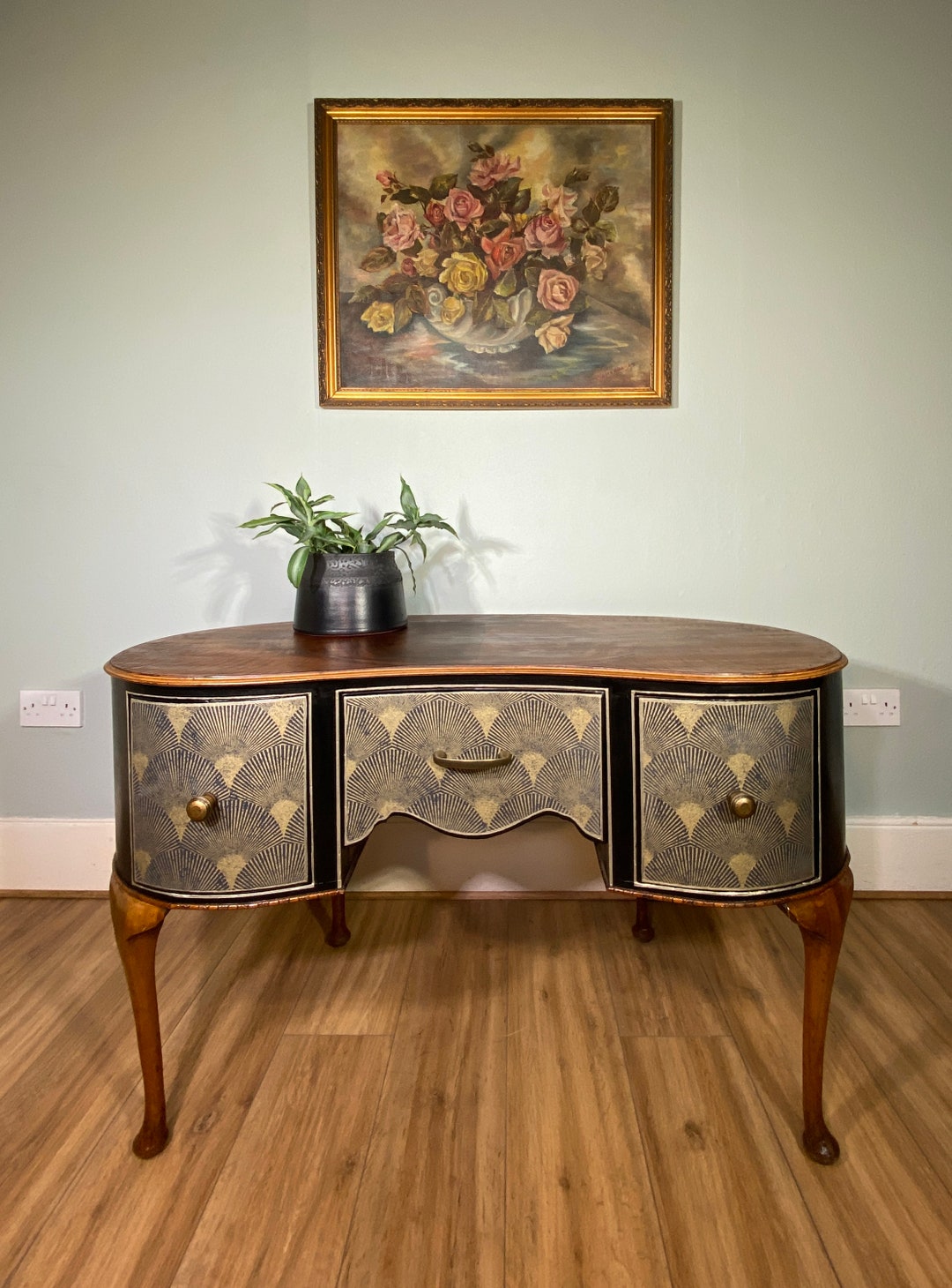 Soldbespoke Antique Kidney Shape Dressing Table/ Vanity Unit Upcycled Etsy