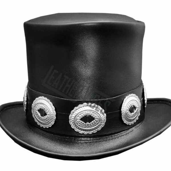 Gothic Rocker Top Hat Adult Black Brown