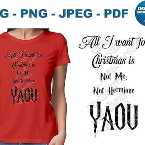 Todo lo que quiero para Navidad es Yaou Descarga digital SVG PNG Jpg Pdf No yo Yaou Mago, Cricut, Silhouette, Archivo de corte de brujas y magos