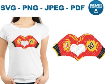 Kansas Heart Hands City Gloves SVG Football PNG Sports JPEG Super pdf Bowl Cricut  Cut File Dads Silhouette Brads Chads Vector Swift