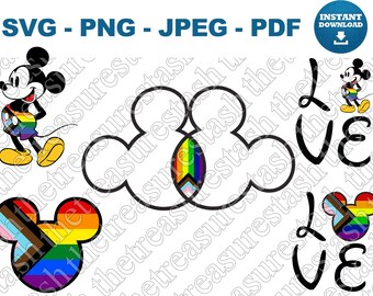Mickey Pride Flag LGBTQ+ SVG Pride Lgbtq+ PNG Pride Lgbtq+ jpeg Pride Lgbtq+ pdf, Pride Lgbtq+ Cricut Cut File, Pride Lgbtq+ Silhouette