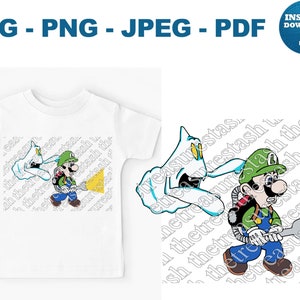 Luigi&#39;s Mansion Ghost SVG Luigi PNG Luigi JPEG Luigi pdf Luigi Cricut Luigi Cut File Luigi Silhouette, Luigi Cut File Luigi Sticker Luigi