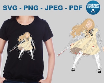 Megan M3gan Doll SVG PNG JPEG Pdf Cricut Cut File Silhouette Vinyl Vector Sticker Iron On Horror Scary Horde Dance Ai Smart Creepy Tech
