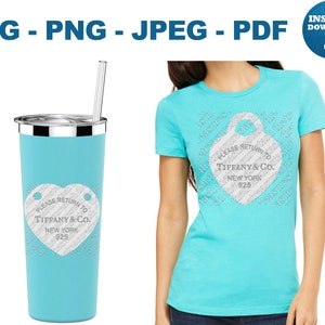 Tiffany & Co Collane a Cuore SVG Tiffany PNG Tiffany JPEG Tiffany pdf Tiffany Cricut Tiffany Cut File Tiffany Silhouette