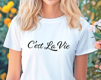 Camicia francese, maglietta francese, maglietta francese, maglietta francese, C'est La Vie, detto francese, souvenir francese, regalo francese, maglietta francese da donna