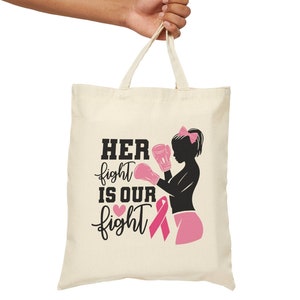 Breast Cancer Tote Bag Pink Ribbon Totes Cancer Fighter Gift Breast Cancer Warrior Tote Bag Cancer Support Gifts Women Health Canvas Bag Eco