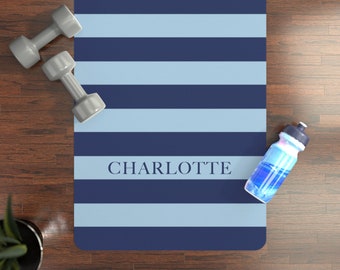 Personalized Yoga Mat Customized Gift Name Fitness Mat Gift Custom Yoga Gifts Exercise Mat Gym Lover Yoga Mats Meditation Gift Stripe Mat