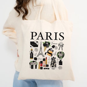 Paris Tragetasche, Frankreich Tragetasche, Paris Reise nach Frankreich Geschenke, Eiffelturm Tragetasche, Französisches Geschenk für Frauen, niedliche Tragetasche, Mode-Liebhaber Geschenke